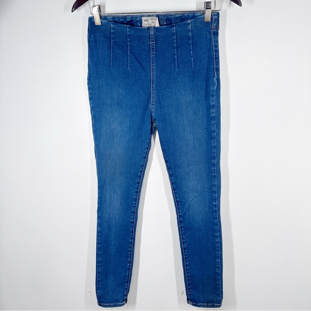 Free People Pull On High Rise Skinny Jeans Size 26 Stretch Blue